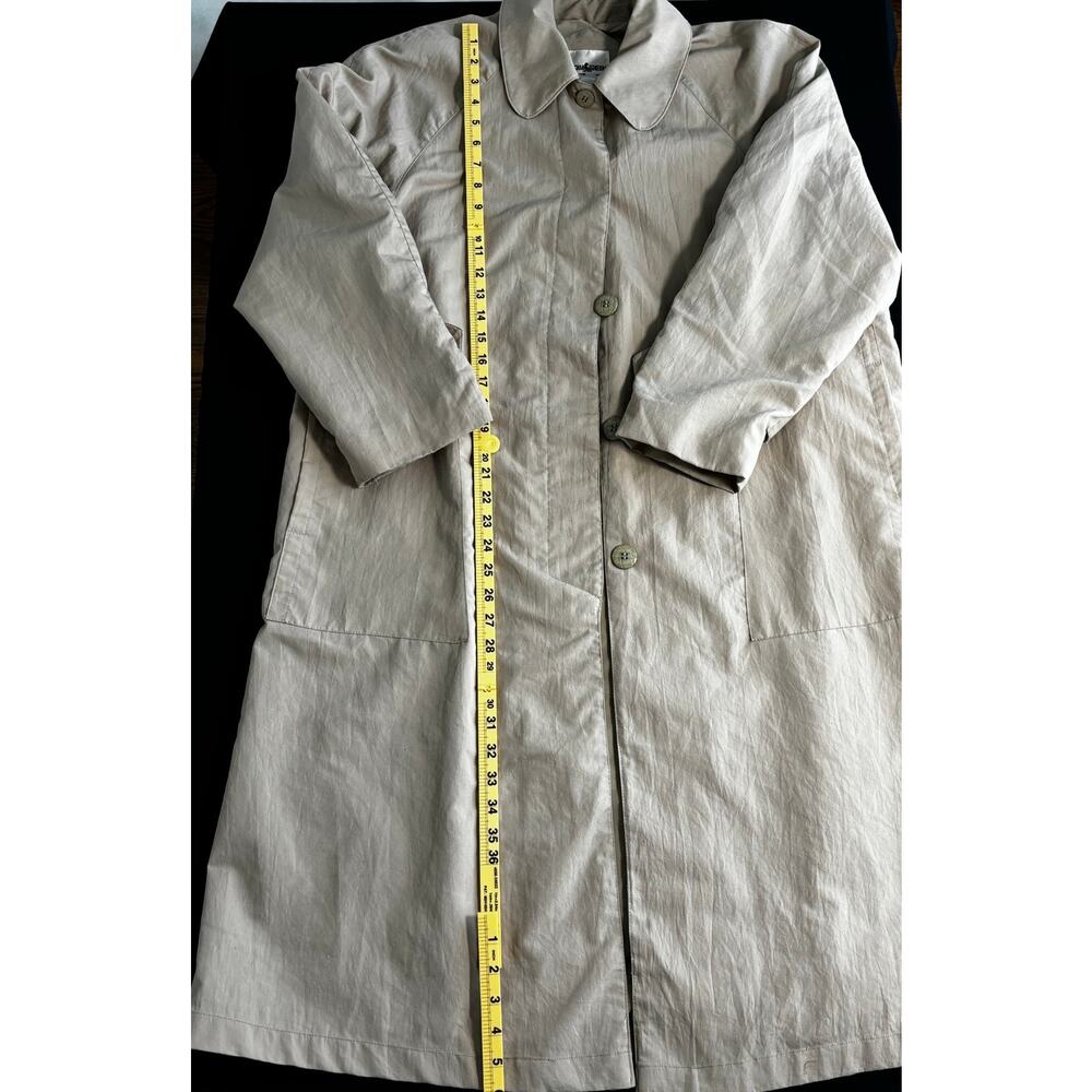 Vintage Women's Trench Coat Aqua Sheen Size 14 - Picture 8 of 8